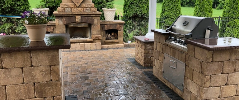 Custom outdoor kitchen built in Clinton, NJ.