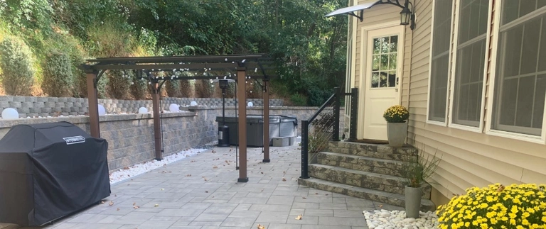 Pergola built for patio in Clinton, NJ.